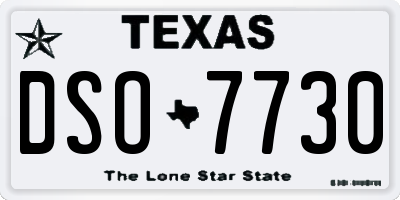 TX license plate DSO7730