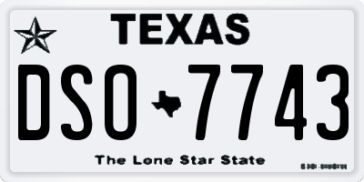 TX license plate DSO7743