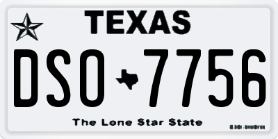 TX license plate DSO7756