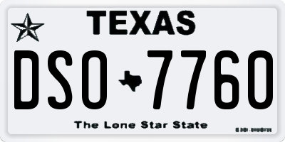 TX license plate DSO7760