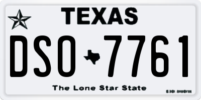 TX license plate DSO7761