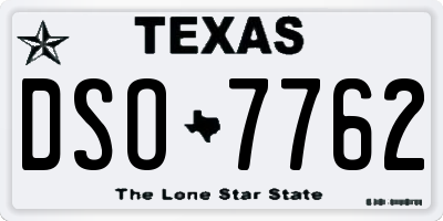 TX license plate DSO7762
