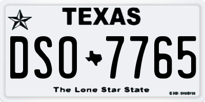 TX license plate DSO7765