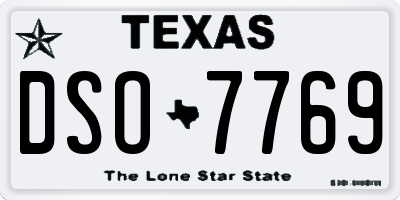 TX license plate DSO7769