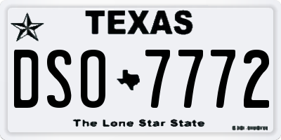 TX license plate DSO7772