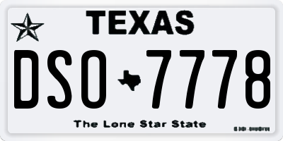 TX license plate DSO7778