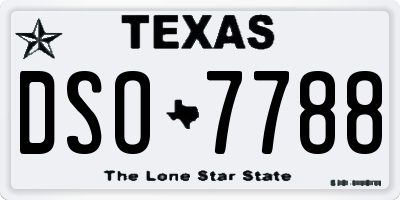 TX license plate DSO7788