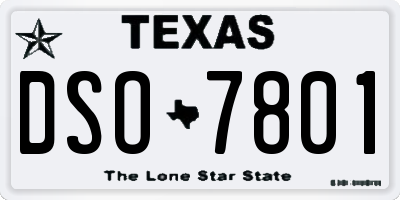 TX license plate DSO7801