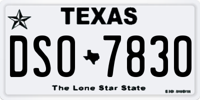 TX license plate DSO7830
