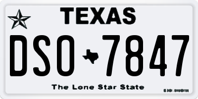 TX license plate DSO7847