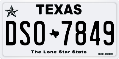 TX license plate DSO7849