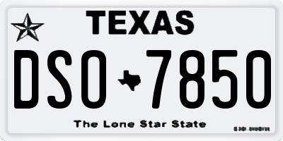TX license plate DSO7850