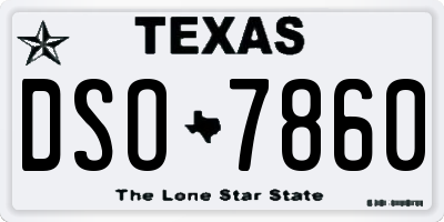 TX license plate DSO7860