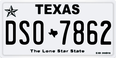 TX license plate DSO7862