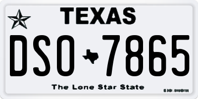 TX license plate DSO7865
