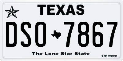 TX license plate DSO7867