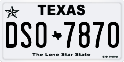 TX license plate DSO7870