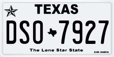 TX license plate DSO7927