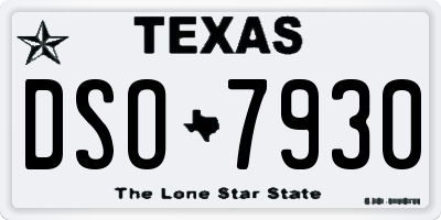 TX license plate DSO7930