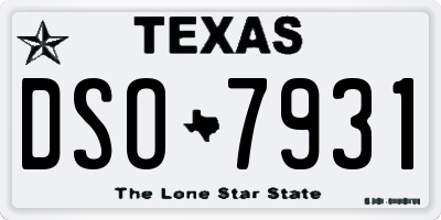 TX license plate DSO7931