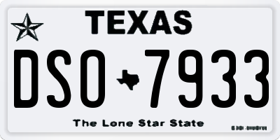 TX license plate DSO7933