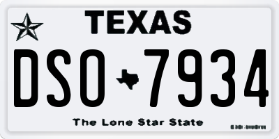 TX license plate DSO7934