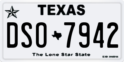TX license plate DSO7942