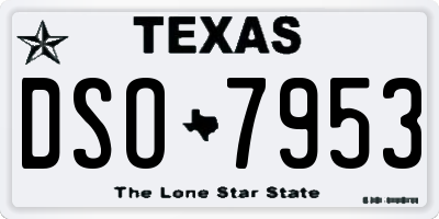 TX license plate DSO7953