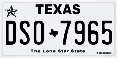 TX license plate DSO7965