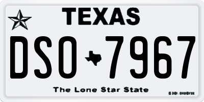 TX license plate DSO7967