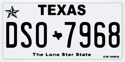 TX license plate DSO7968