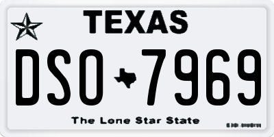 TX license plate DSO7969
