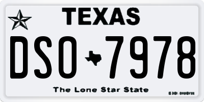 TX license plate DSO7978