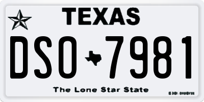 TX license plate DSO7981