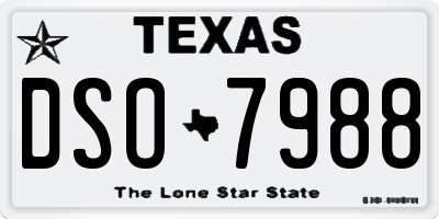 TX license plate DSO7988