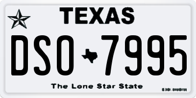TX license plate DSO7995