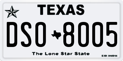 TX license plate DSO8005
