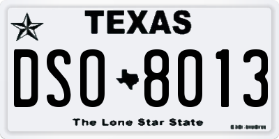 TX license plate DSO8013