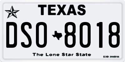 TX license plate DSO8018