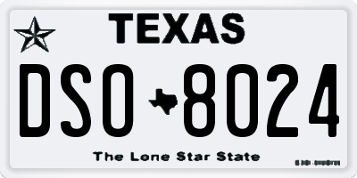 TX license plate DSO8024