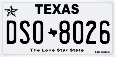 TX license plate DSO8026