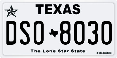 TX license plate DSO8030