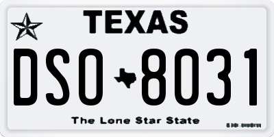 TX license plate DSO8031