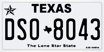 TX license plate DSO8043
