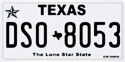 TX license plate DSO8053