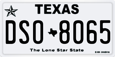 TX license plate DSO8065