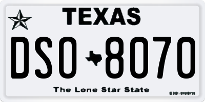 TX license plate DSO8070