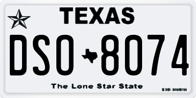 TX license plate DSO8074