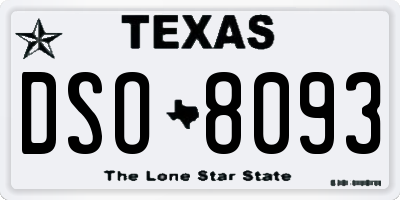 TX license plate DSO8093