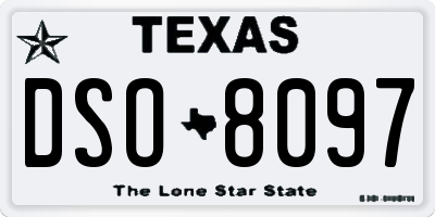 TX license plate DSO8097